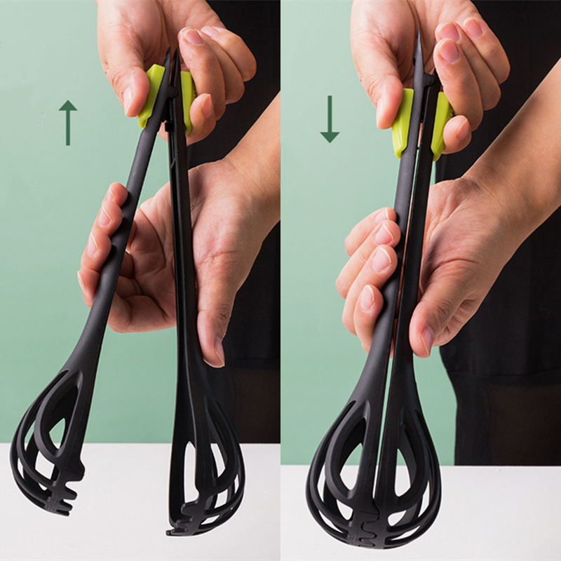 Multifunctional Manual Egg Beater Noodle Tongs Stir Sticks Food Tongs Manual Mixer Filter Spoon Kitchen Cooking Tools Whisk