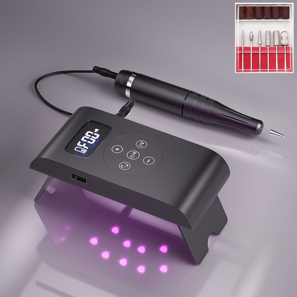 35000RPM Nail Machine UV Lamp Nail Dryer Electric Nail Drill Machine Electric Nail File LED Display Manicure Machine