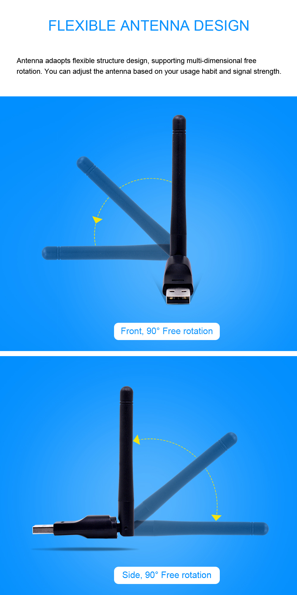 150Mbps Mini USB WiFi Adapter Wireless Network Card 150M LAN Wi-Fi Receiver Dongle 2dbi Antenna 2.4G