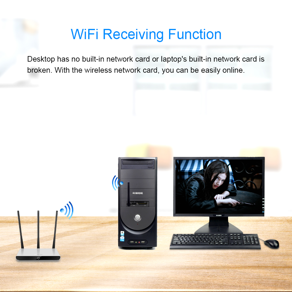 150Mbps Mini USB WiFi Adapter Wireless Network Card 150M LAN Wi-Fi Receiver Dongle 2dbi Antenna 2.4G