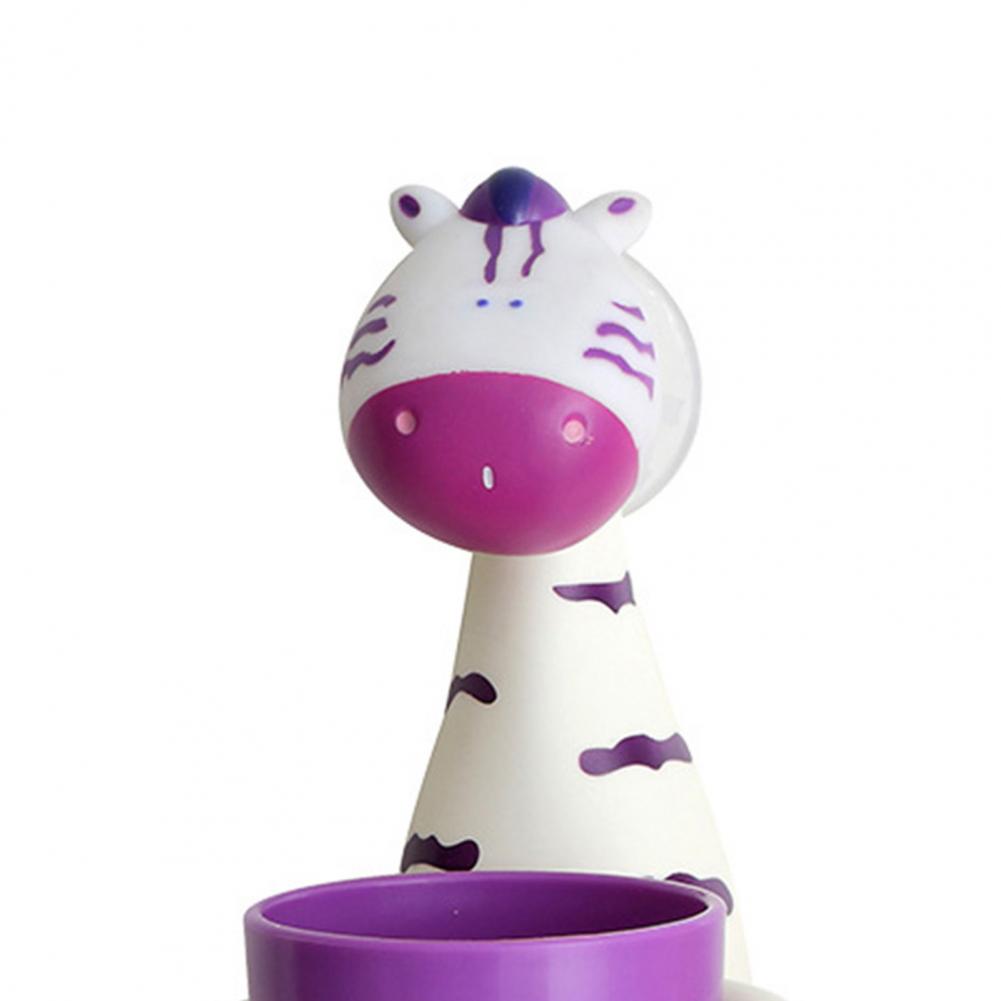 1Pcs Giraffe Toothbrush Cup Creative Space-Saving PP Wall Suction Baby Animal Toothpaste Holder Tooth Cleaning Supplies for Home