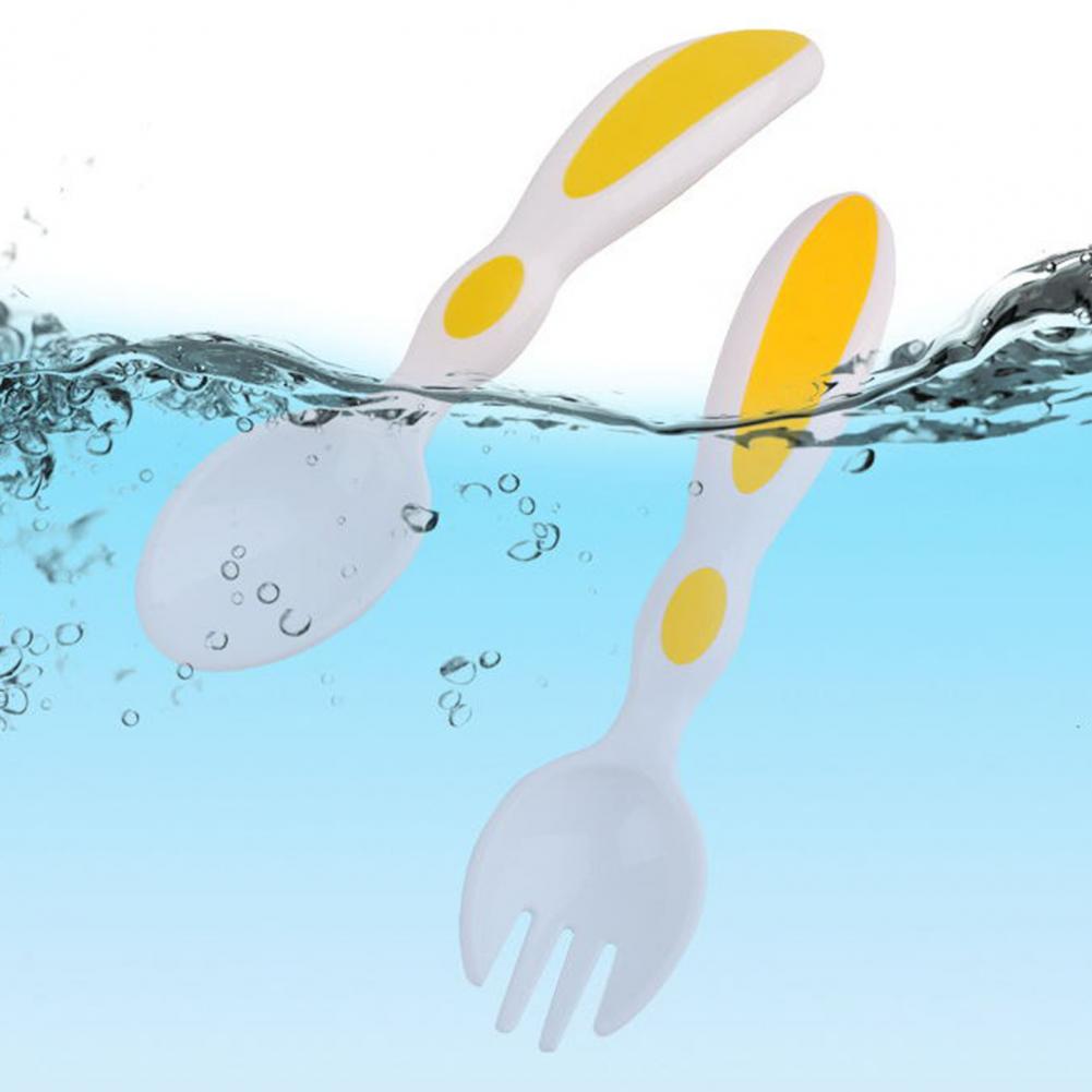 Baby Utensils Toddler Learning Feeding Spoon Babies Gadgets Short Handle Feel Temperature Feeder Tableware for Dishes