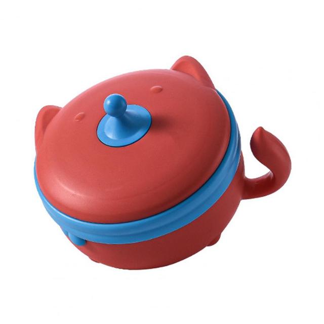400ML Lovely Baby Bowl Cartoon Shape Temperature Control Eco-friendly Removable Kids Feeding Suction Bowl for Grow up