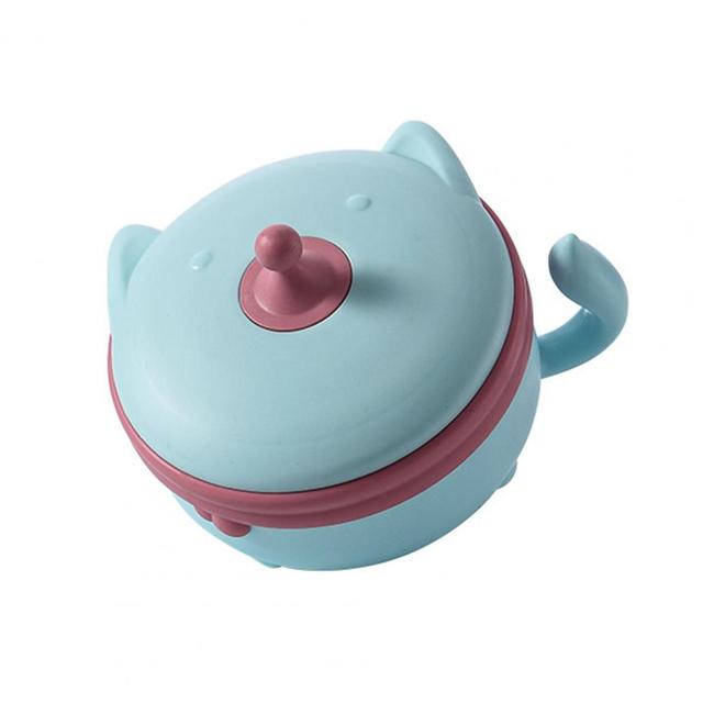 400ML Lovely Baby Bowl Cartoon Shape Temperature Control Eco-friendly Removable Kids Feeding Suction Bowl for Grow up