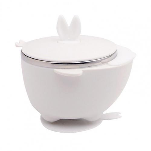 1 Set Safe Baby Dish Ear Handle Water Injection Food Grade Materials Stainless Steel Feeding Bowl Kids Tableware for Toddler