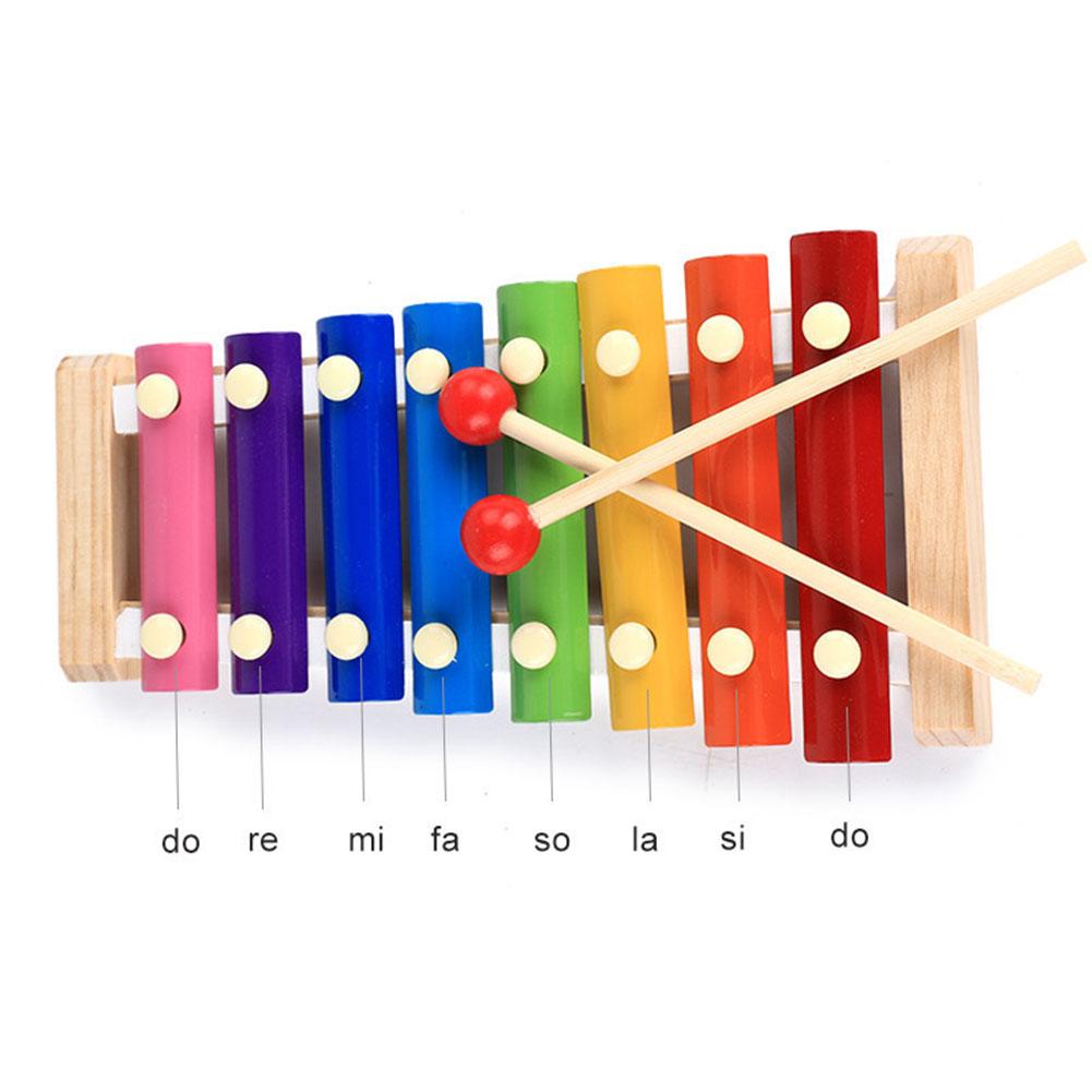 8 Scale Xylophone Percussion Instrument Hand Knock Piano Children Musical Toy Baby Kid Early Educational Toys Birthday Gifts