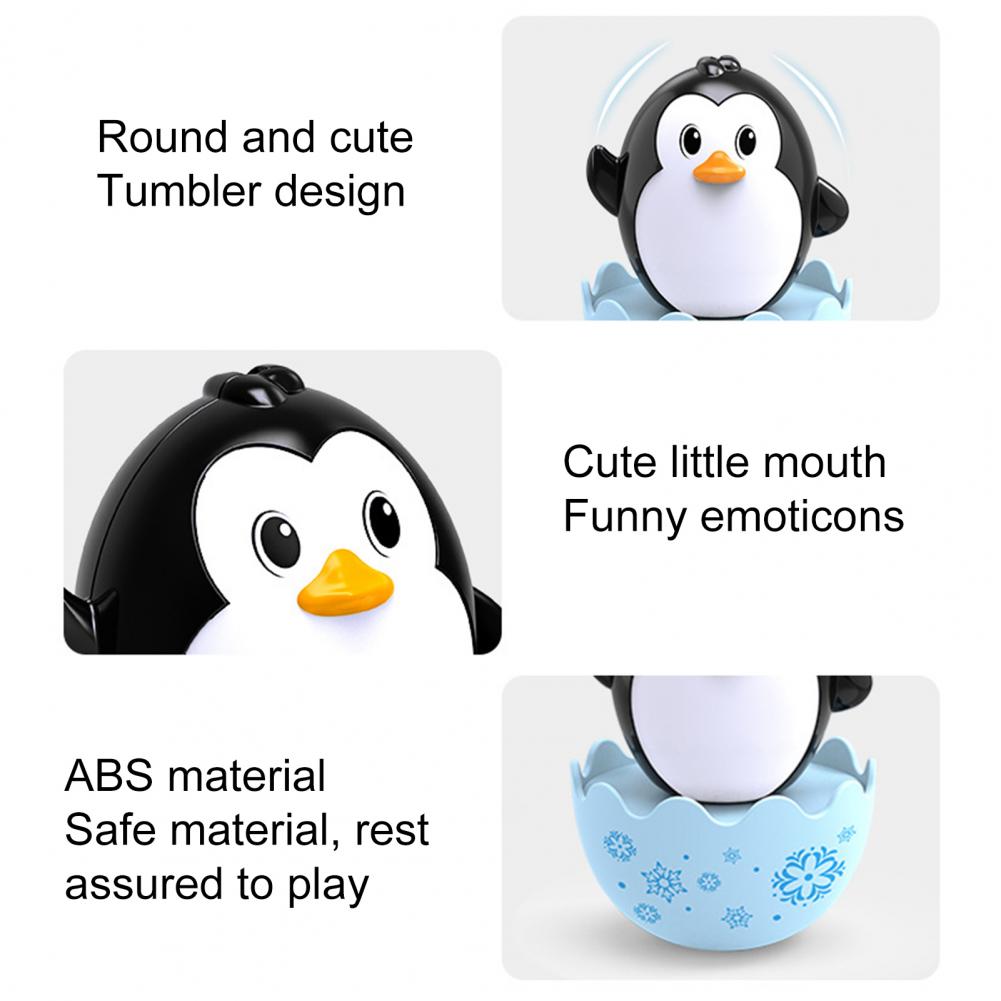 Lovely Preschool Toys Vivid Plastic Cute Chick  Rabbit Penguins Tumbler Toy for Baby Cartoon Animal Design Tumbler for Infant