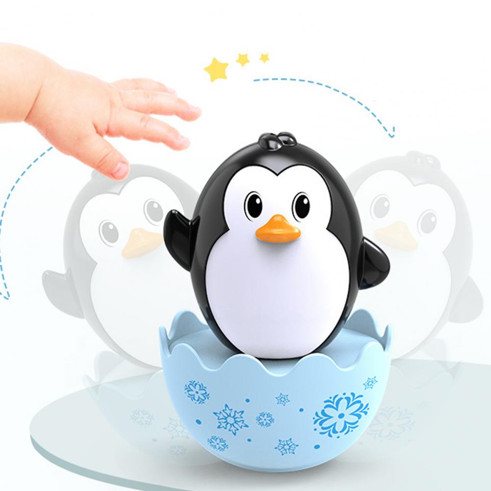 Lovely Preschool Toys Vivid Plastic Cute Chick  Rabbit Penguins Tumbler Toy for Baby Cartoon Animal Design Tumbler for Infant