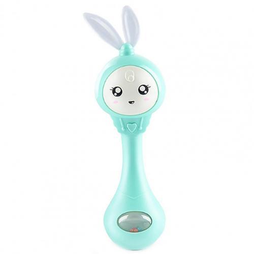 Cartoon Rabbit Baby Shaking Rattle Hand Bell with Music Light Teether Toys Gift 0-12 Months Baby Education Appease Bed Bell Toy