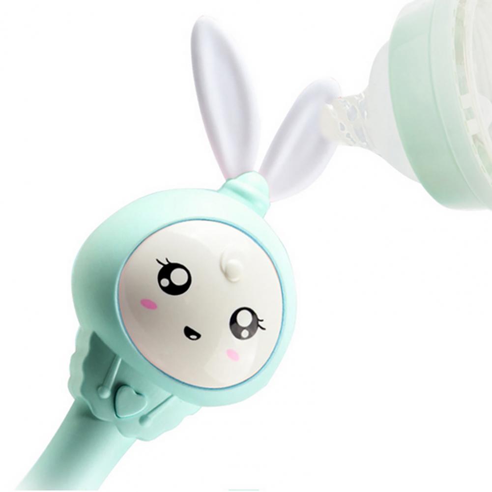 Cartoon Rabbit Baby Shaking Rattle Hand Bell with Music Light Teether Toys Gift 0-12 Months Baby Education Appease Bed Bell Toy