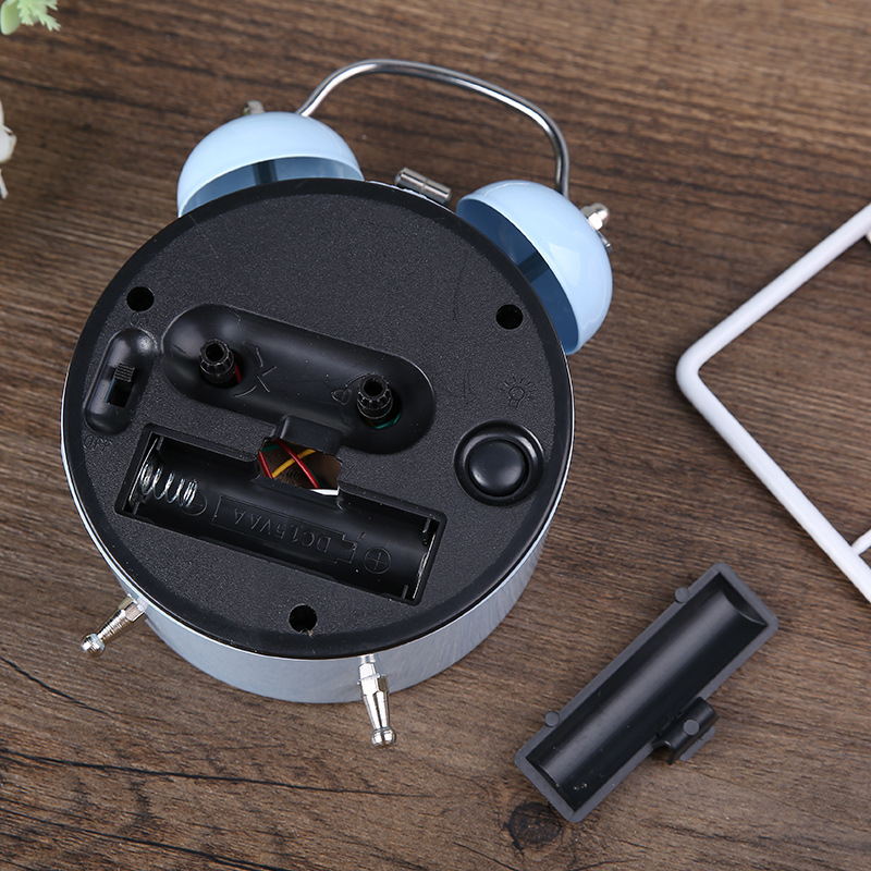 Cartoon Alarm Clock Bedroom Bedside Metal Bell Small Alarm Clock Children Lovely Animal Pattern With Night Light Alarm Clock