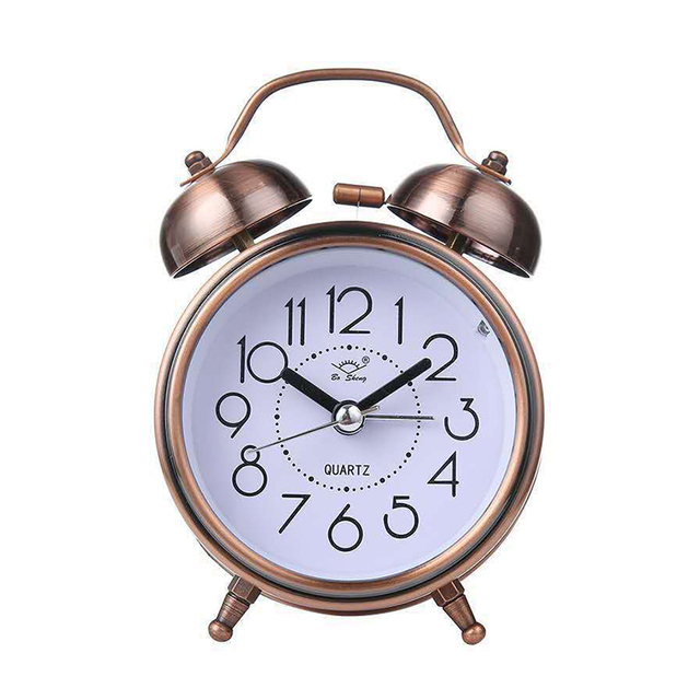 3 Inch Classical  Alarm Clock Vintage Retro Silent Pointer Clocks Loud Alarm Clock with  Dual Bell Night Light Bedside Bedroom