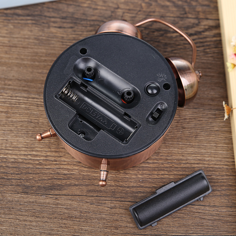 3 Inch Classical  Alarm Clock Vintage Retro Silent Pointer Clocks Loud Alarm Clock with  Dual Bell Night Light Bedside Bedroom