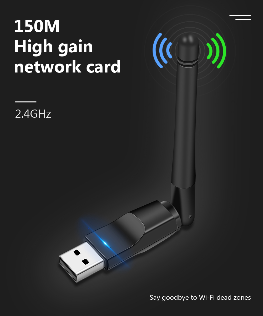 USB Wifi Adapter 150Mbps 2.4 ghz Antenna USB 802.11n/g/b Ethernet Wi-fi dongle usb lan Wireless Network Card PC wifi receiver
