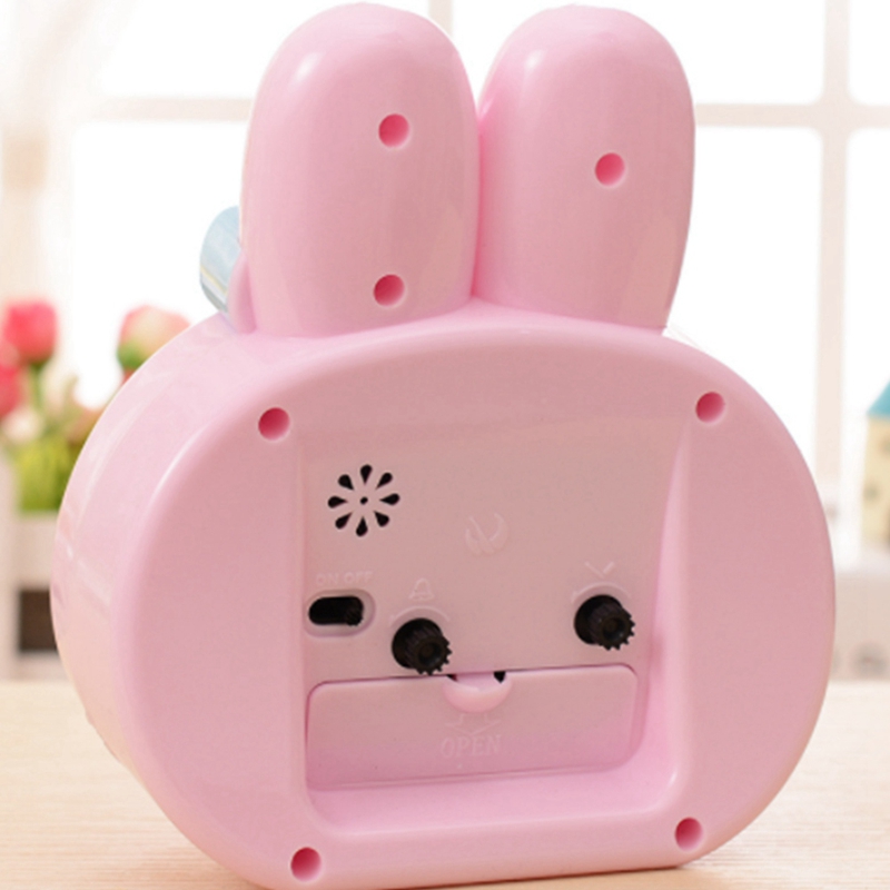 Cute Rabbit Bedside Creative Mute Small Alarm Clock Children Desk Clock