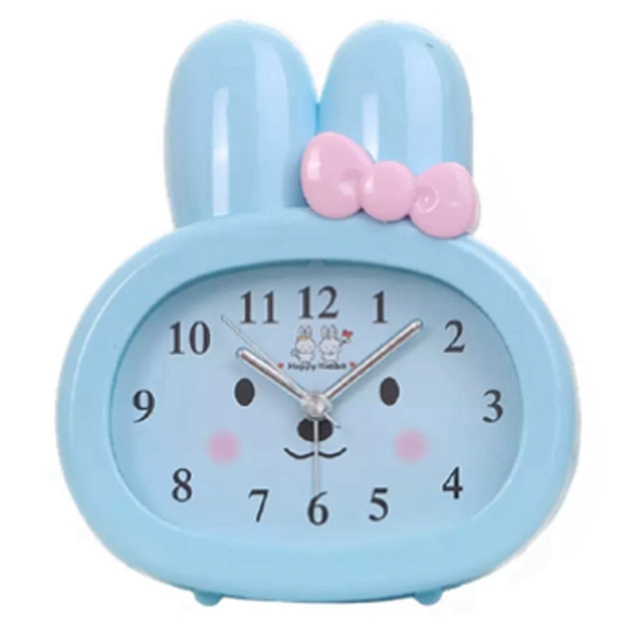 Cute Rabbit Bedside Creative Mute Small Alarm Clock Children Desk Clock