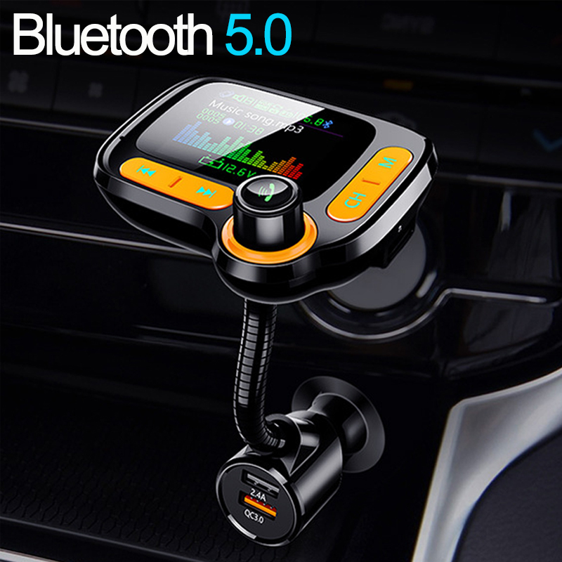 Surpport 64GB USB MP3 player Car Kit Handsfree Bluetooth FM Transmitter QC3.0 Quick Charger TF AUX audio receiver