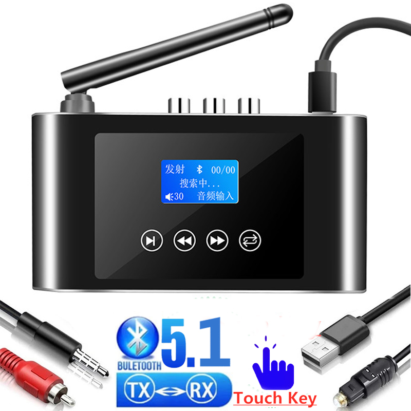 Bluetooth 5.1 Audio Receiver Transmitter LED Display Wireless Adapter Digital to Analog Converter SPDIF Coaxial to 3.5MM AUX RCA