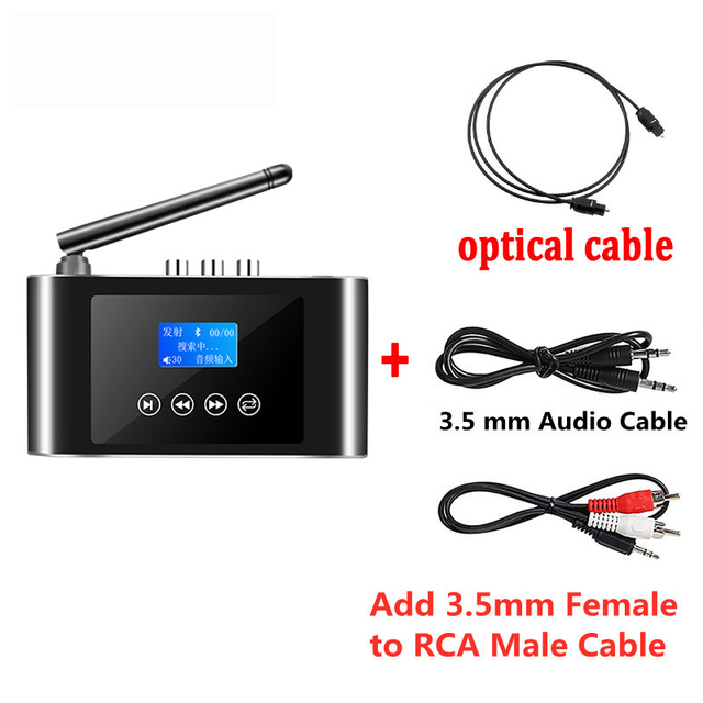 Bluetooth 5.1 Audio Receiver Transmitter LED Display Wireless Adapter Digital to Analog Converter SPDIF Coaxial to 3.5MM AUX RCA