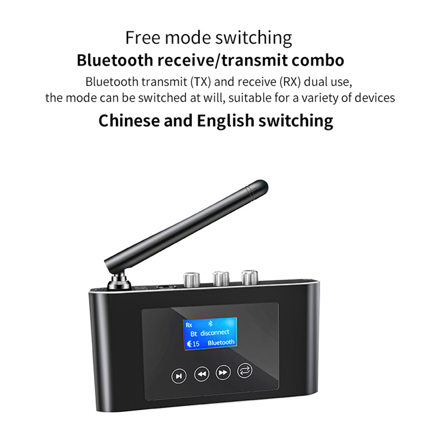Bluetooth 5.1 Audio Receiver Transmitter LED Display Wireless Adapter Digital to Analog Converter SPDIF Coaxial to 3.5MM AUX RCA