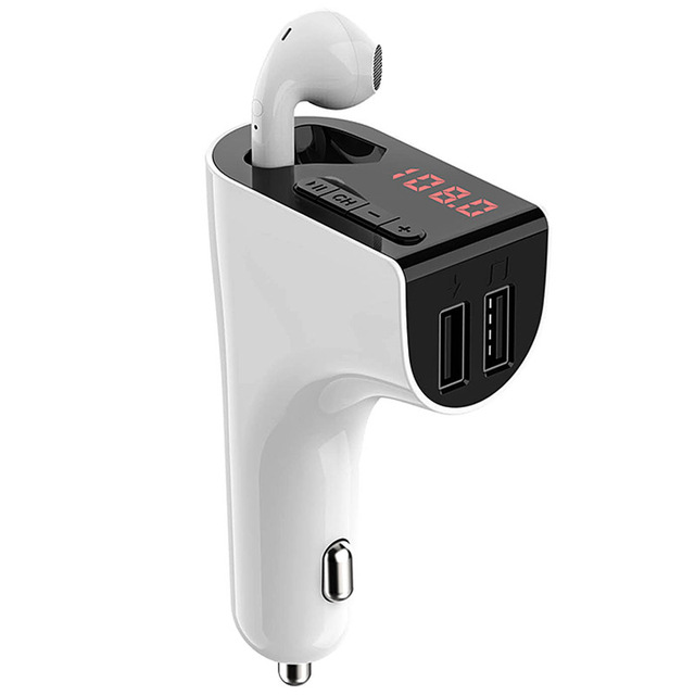 FM Transmitter Wireless TWS Headset Earphone MP3 Player USB Car Charger FM Modulator Handsfree Bluetooth 5.0 Car Kit