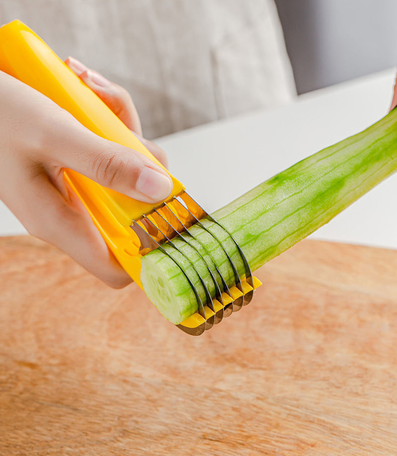 Kitchen Manual Banana Slicer Sausage Chopper Stainless Steel Cucumber Salad Cutter Fruit Vegetable Food Processors Cooking Tools