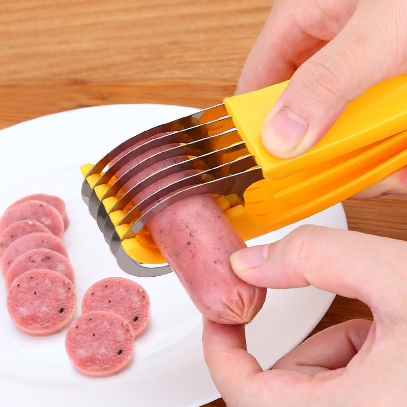 Kitchen Manual Banana Slicer Sausage Chopper Stainless Steel Cucumber Salad Cutter Fruit Vegetable Food Processors Cooking Tools