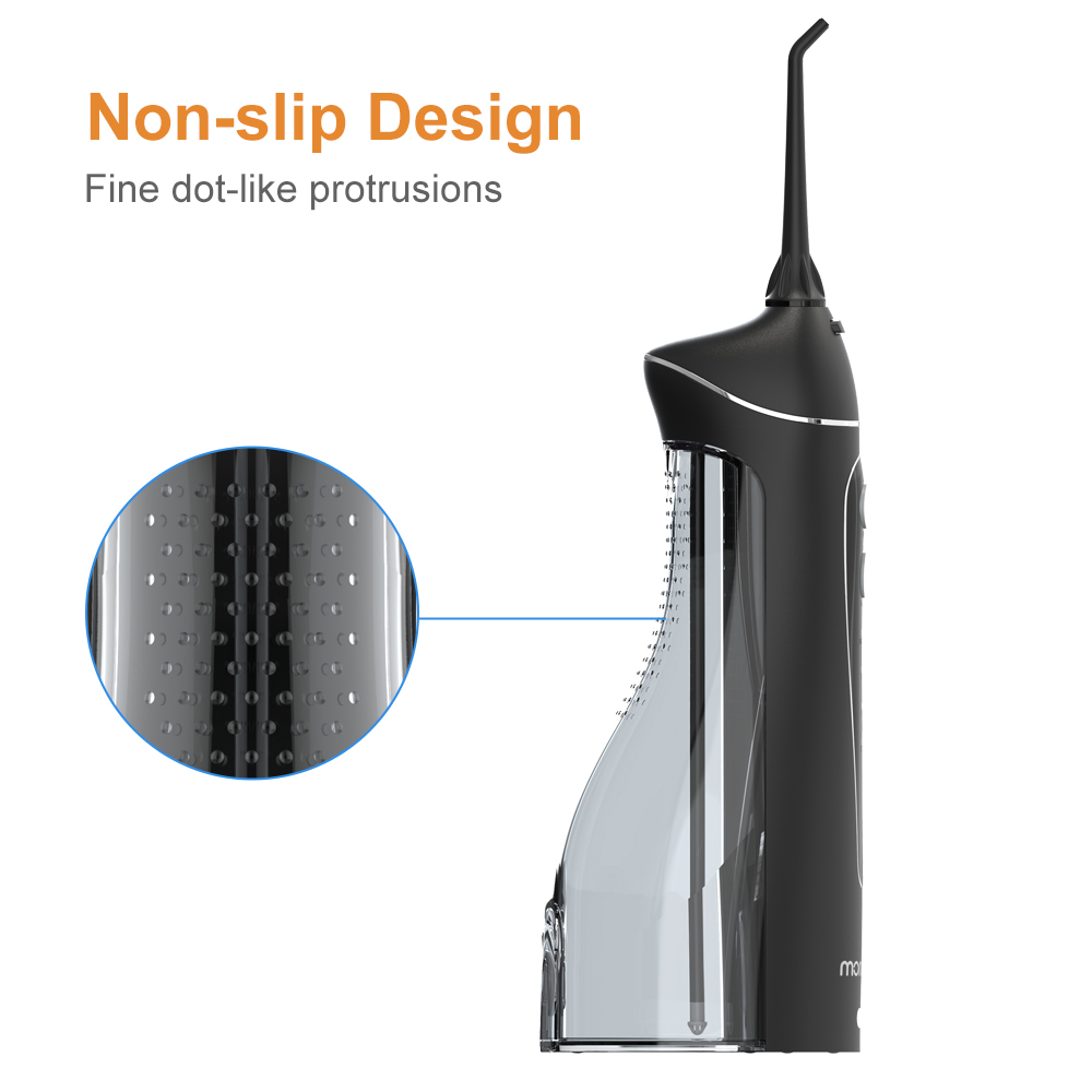 Mornwell Portable Oral Irrigator With Travel Bag Water Flosser USB Rechargeable 5 Nozzles Water Jet 200ml Water Tank Waterproof