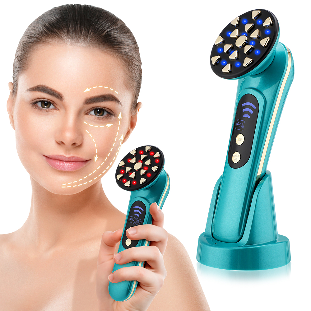 EMS RF Face Massager Photon Rejuvenation Mesotherapy Facial Lifting Beauty Heating Vibration Wrinkle Removal Anti Aging Device