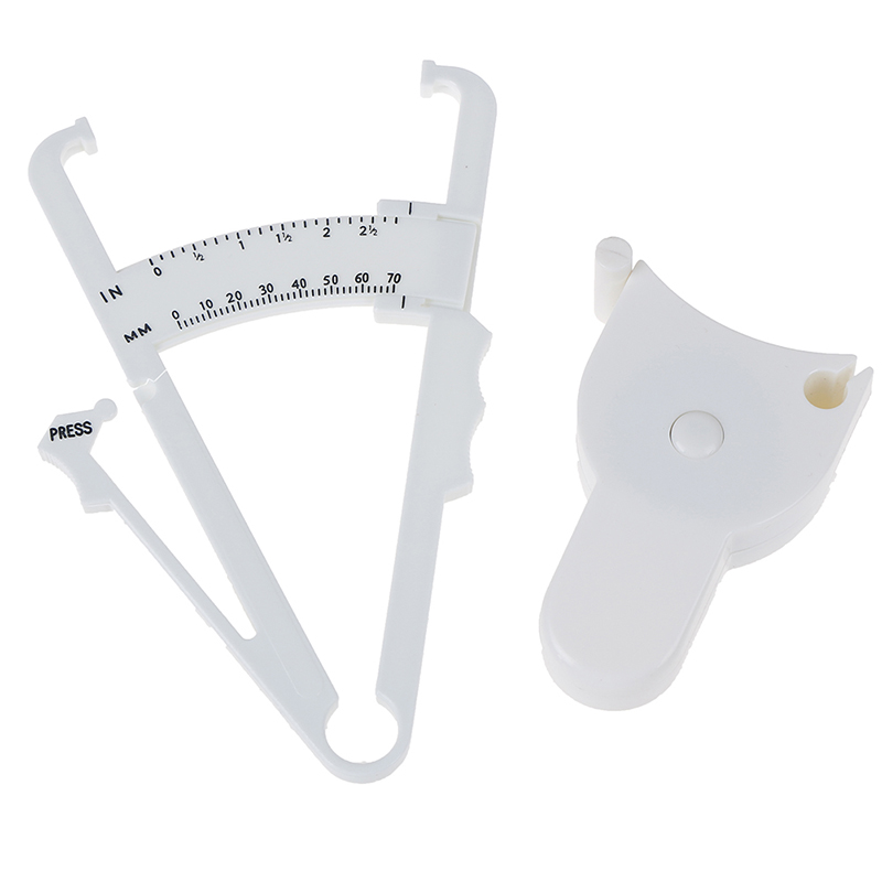 2Pcs/Set White PVC Body Fat Caliper Measure Tape Tester Fitness For Lose Weight For Body Building Portable Fitness Equipmnet