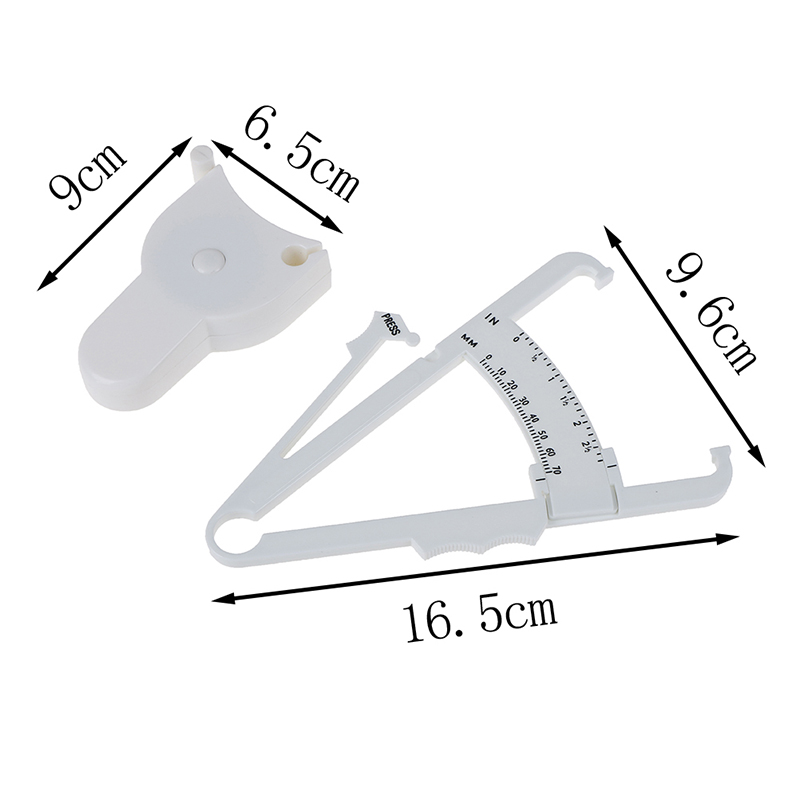 2Pcs/Set White PVC Body Fat Caliper Measure Tape Tester Fitness For Lose Weight For Body Building Portable Fitness Equipmnet