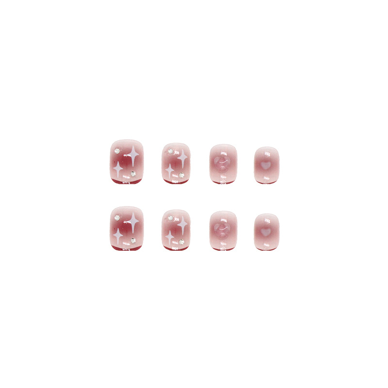 Light-sensing color-changing light-changing three-dimensional love diamond sparkling new short nail p