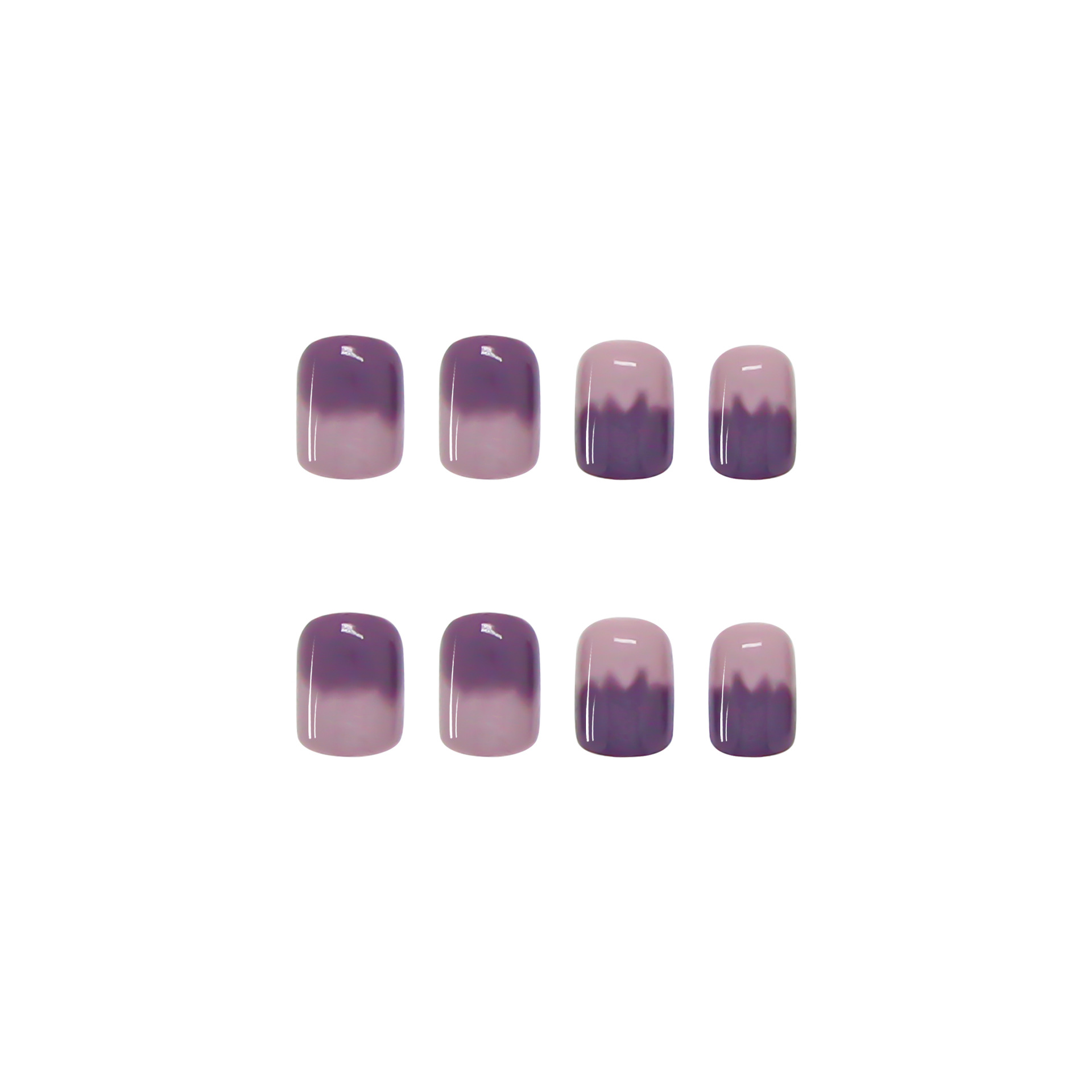 Wearable fake nails finished taro purple manicure gradient nail stickers detachable nail stickers short and simple