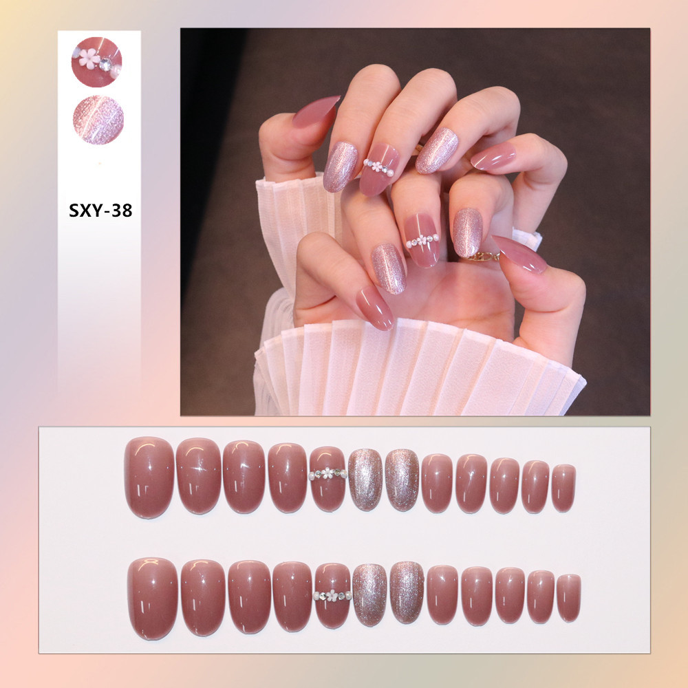 24pcs manicure patch finished spar cat's eye nail patch fake nail removal nail piece