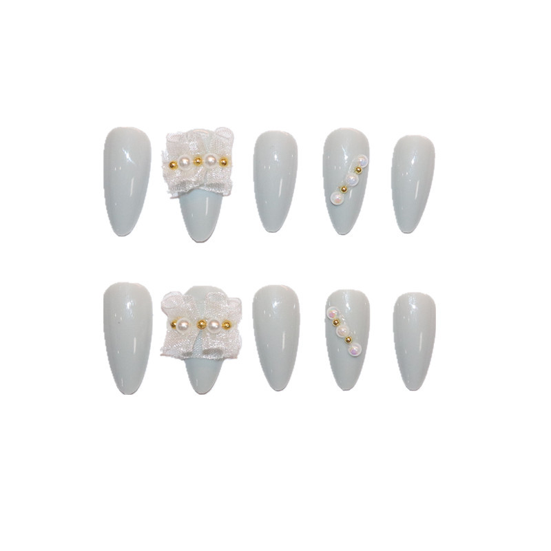 24PCS Nail Pieces Finished Fake Nail Patches Long Removable Nail Pieces
