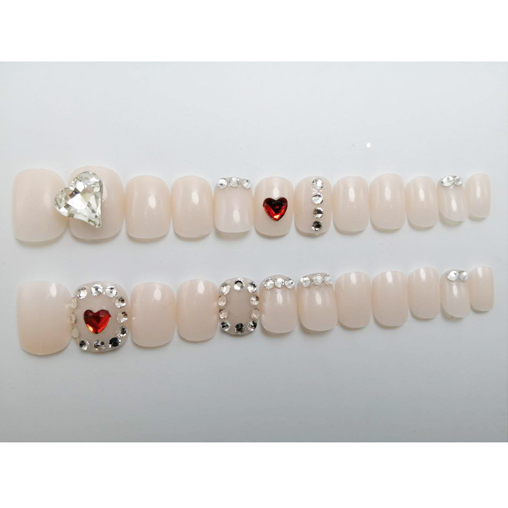 24PCS Nail Art Patch Finished Fake Nail Pieces Removable
