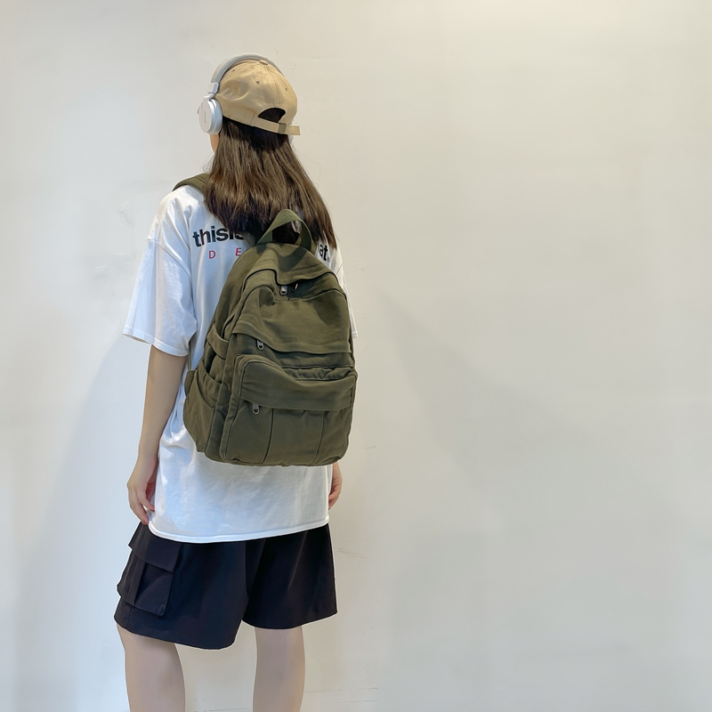 Women Cotton Canvas Cute Student Bookbag Travel Backpack Fashion Rucksack for Teen Girls School Bag Kids Gift