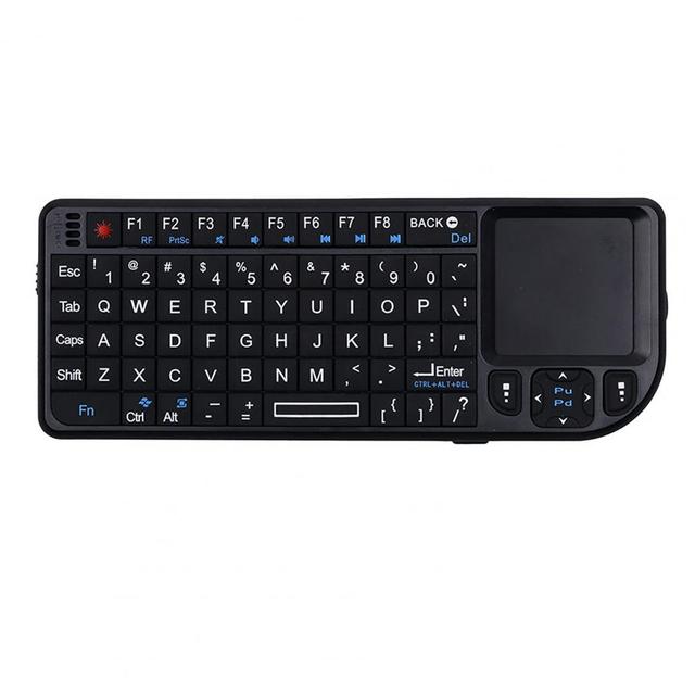 Mini Keyboard Rechargeable Multifunctional Rainbow Backlight with Touchpad 2.4G RF Wireless Keyboard Air Mouse for Notebook