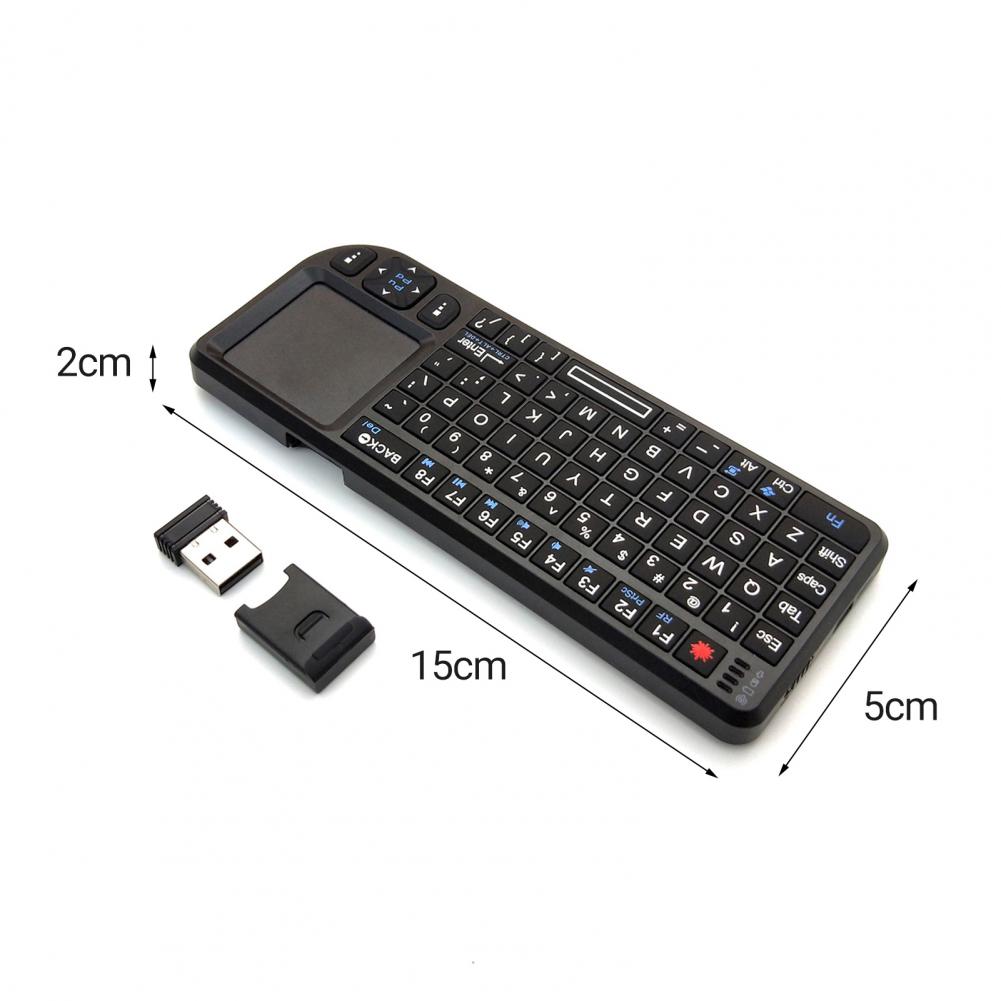 Mini Keyboard Rechargeable Multifunctional Rainbow Backlight with Touchpad 2.4G RF Wireless Keyboard Air Mouse for Notebook