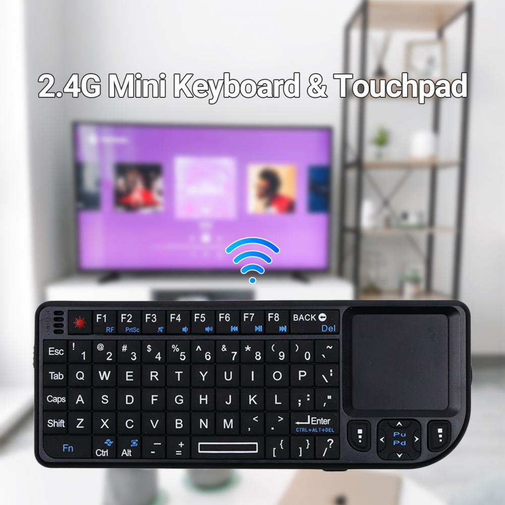 Mini Keyboard Rechargeable Multifunctional Rainbow Backlight with Touchpad 2.4G RF Wireless Keyboard Air Mouse for Notebook
