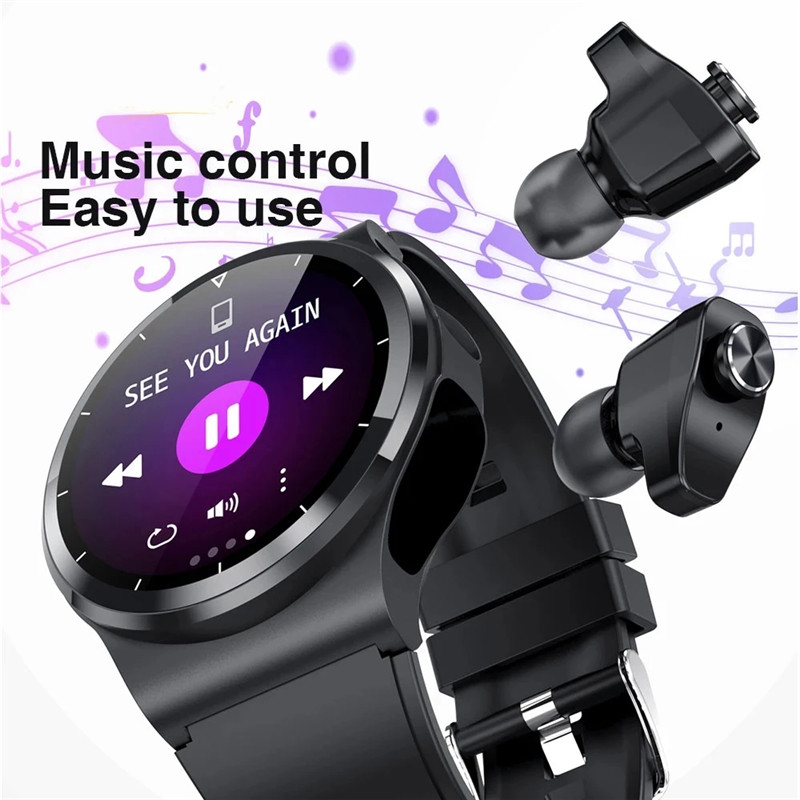 GT69 Smart Watch TWS Wireless Headset For Women 1.28" DIY Screen Bluetooth Call Weather Heart Rate Tracker PK GT2 Pro