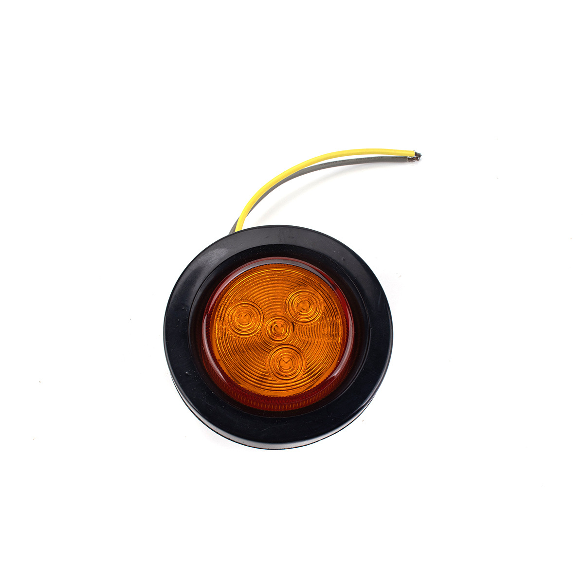 2 pcs yellow rubber ring round lamp LED round edge lamp is applicable to heavy truck trailer