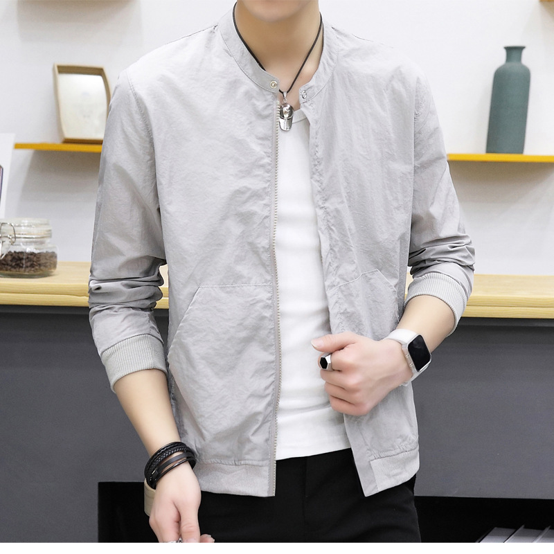 2021 summer sunscreen men&apos;s new men&apos;s casual jacket sports fashion youth thin jacket