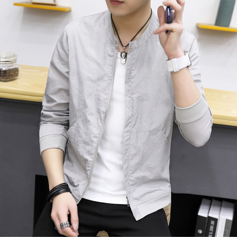 2021 summer sunscreen men&apos;s new men&apos;s casual jacket sports fashion youth thin jacket
