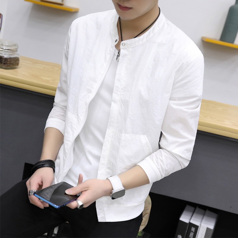 2021 summer sunscreen men&apos;s new men&apos;s casual jacket sports fashion youth thin jacket