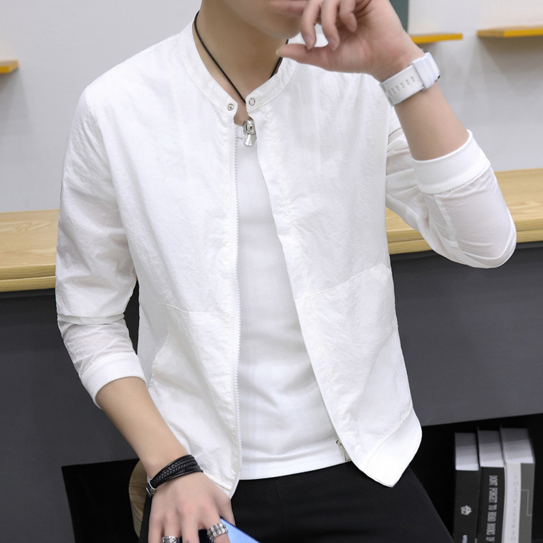 2021 summer sunscreen men&apos;s new men&apos;s casual jacket sports fashion youth thin jacket