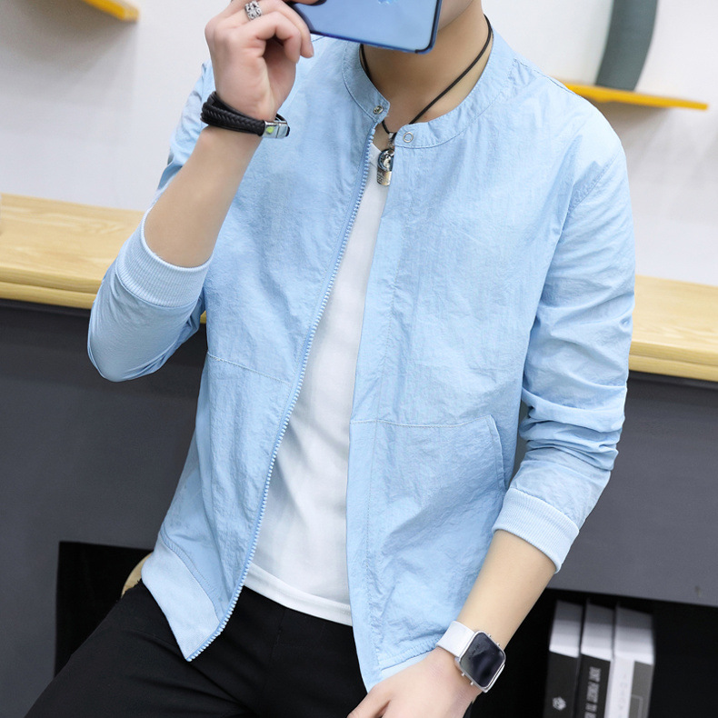 2021 summer sunscreen men&apos;s new men&apos;s casual jacket sports fashion youth thin jacket