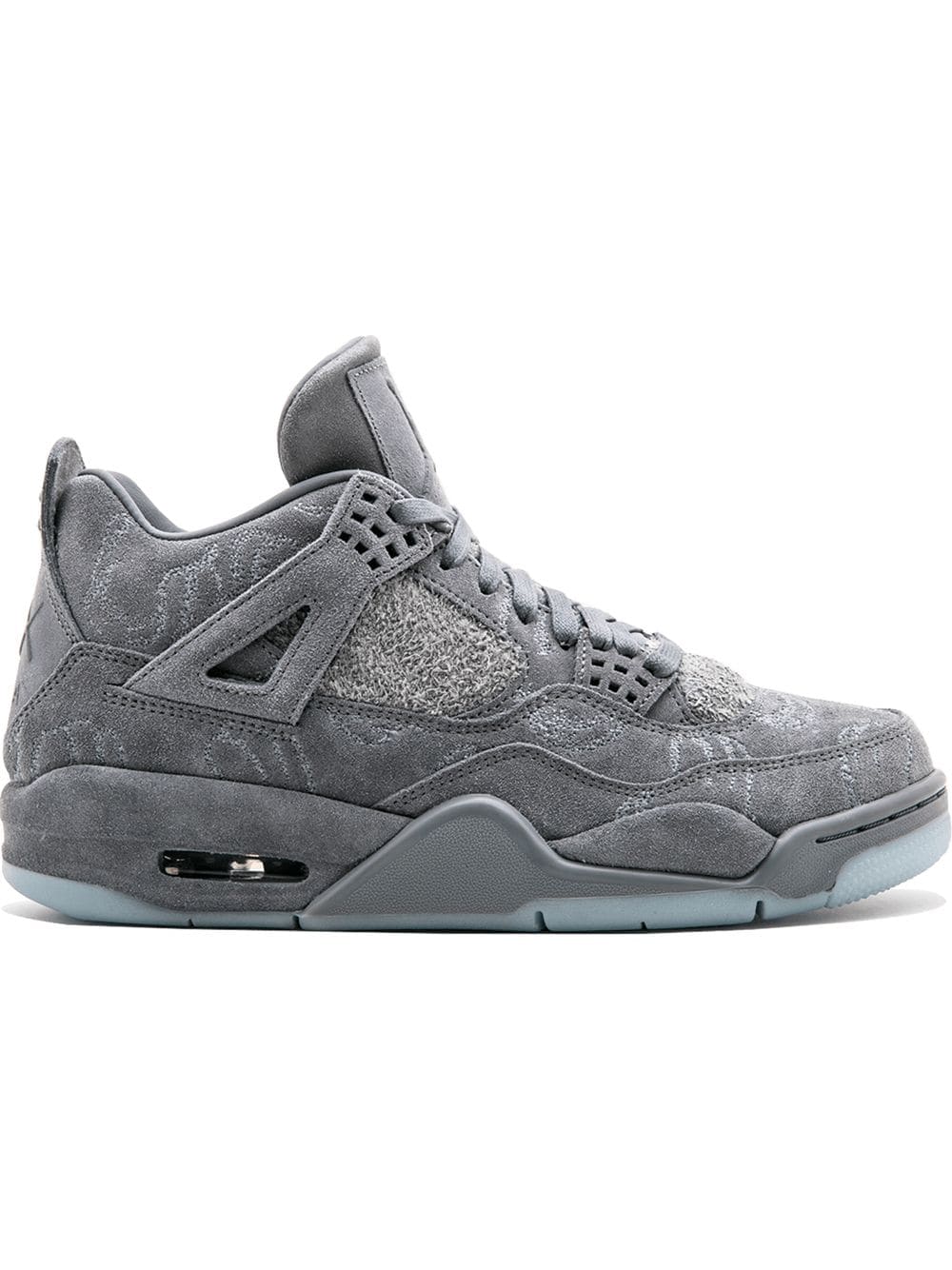 Air Jordan 4 Sneakers Retro Kaws  suede upper in smooth and feathered textures . New Trending Shoes