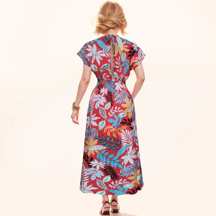 Women Printed Sexy New Popular Slim fitting long skirt  Fashion Ladies  Summer Short Sleeve  Dress  for Commute &Vacation &Date LH310