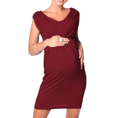Maternity Clothes Pregnant Dress Women Sleeveless Bodycon Dress Sexy Solid Dress Pregnancy Clothes